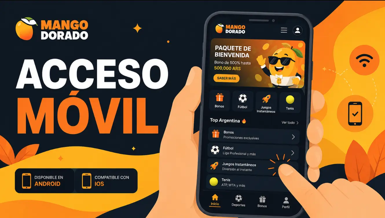 Acceso móvil a Mangodorado Casino desde Android y iPhone